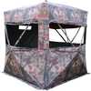 62 x 62 x 66 Pop-Up Ground Blind - 150D Shell - Water Resistant - Two Full width windows - Brushed fabric - Blackout interior - Brush holders - Silent window sliders - Ozone loft pockets